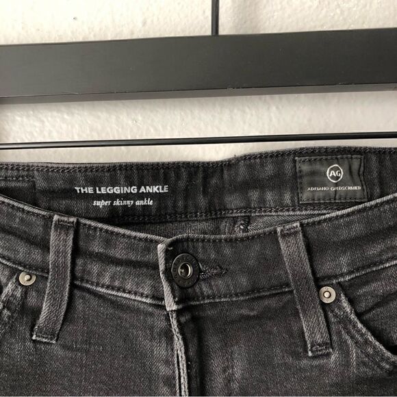 AG Adriano Goldschmeid The legging ankle super skinny black distressed jeans 26R - Picture 5 of 12